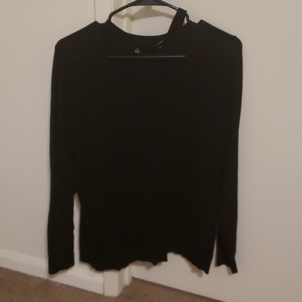 Black plus sweater with attached choker